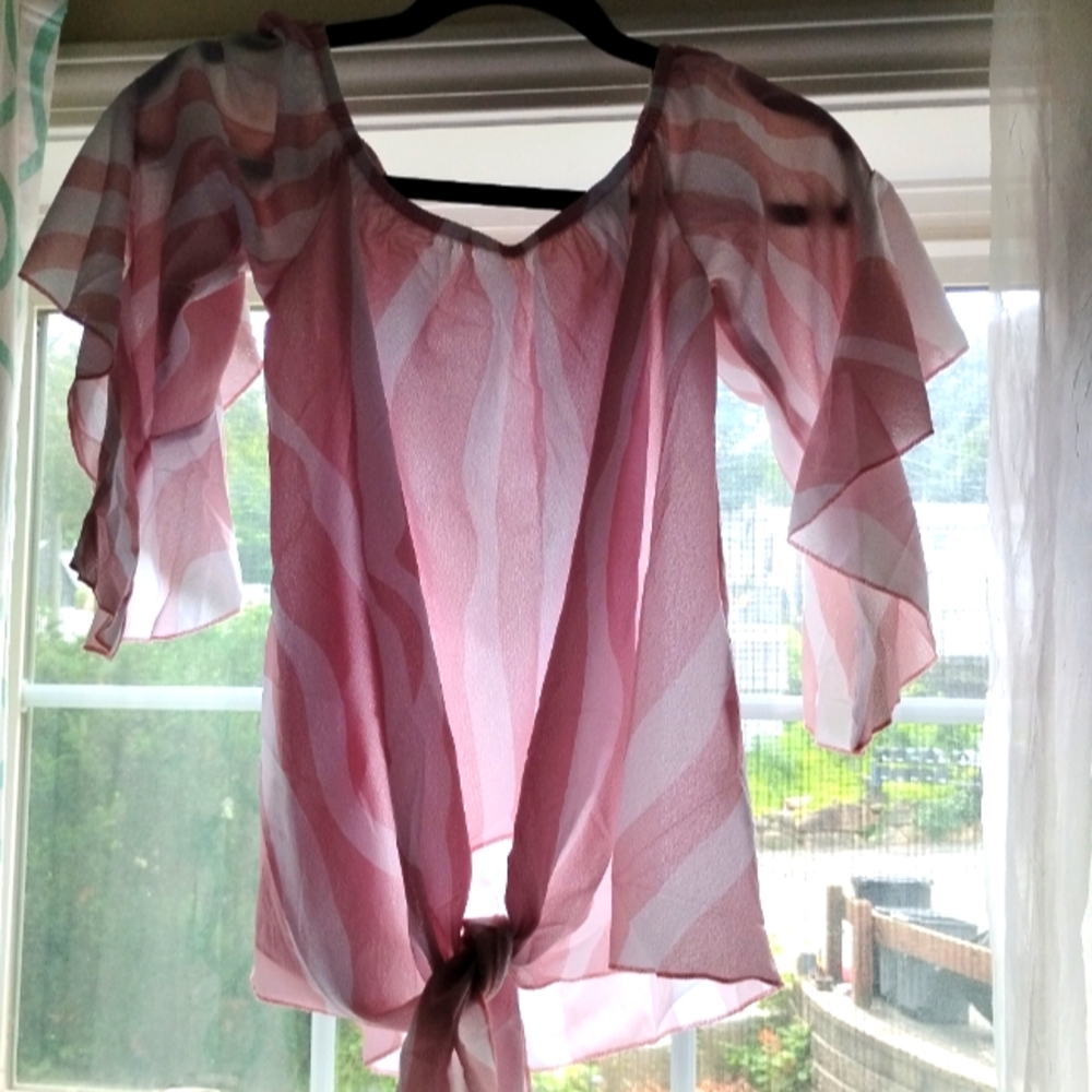 Pink Striped Women's Top